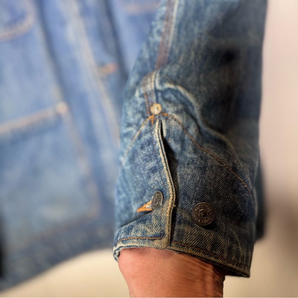 VINTAGE Polo Ralph Lauren authentic Denim Chore Flannel Lined jacket coat L USA! - Picture 8 of 16